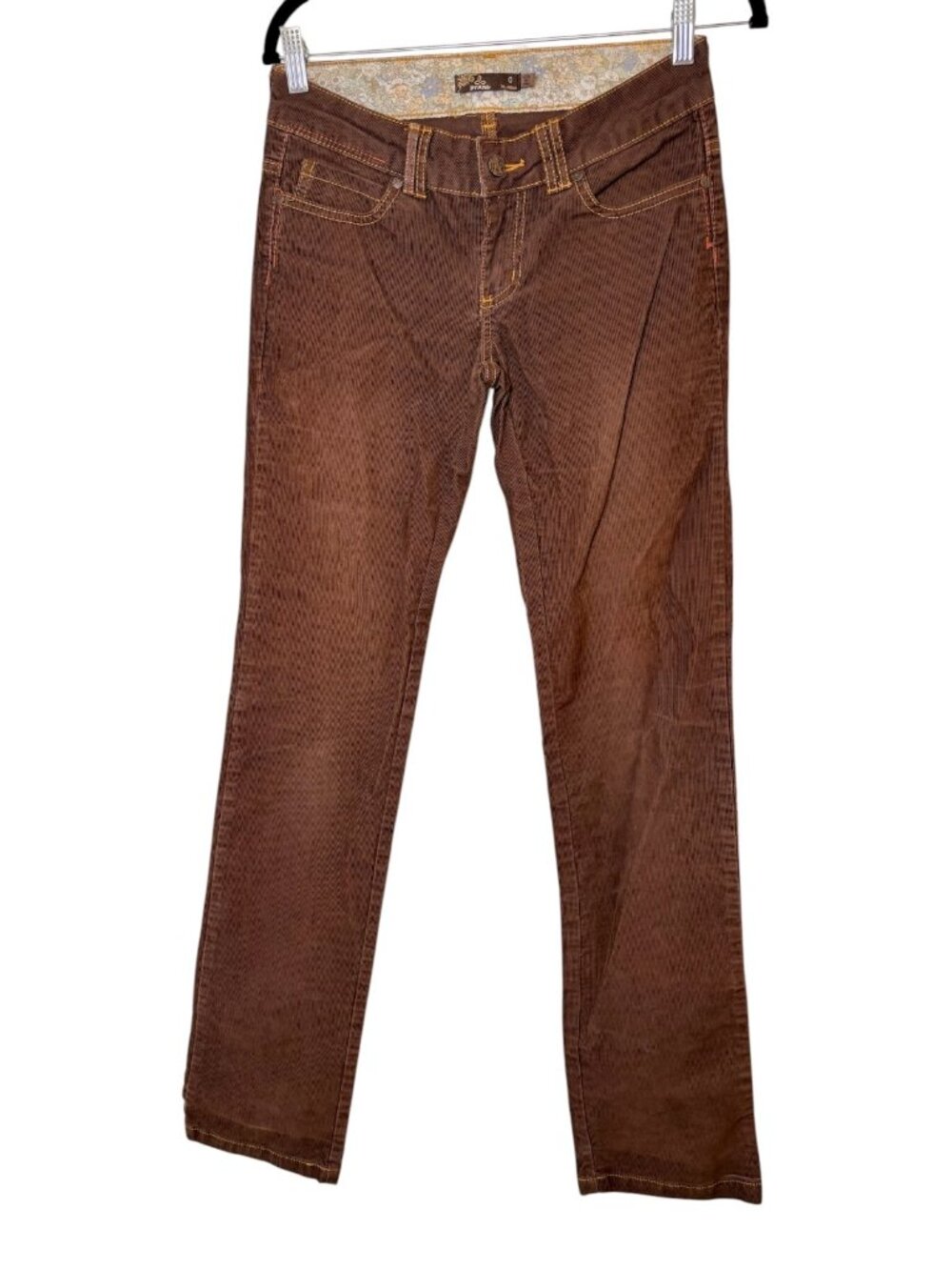 prAna Brown Corduroy Low-Rise Straight Leg Pants 33" Inseam Size 0 Tall